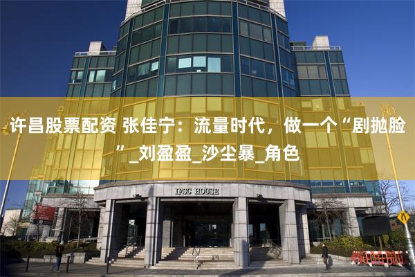 许昌股票配资 张佳宁：流量时代，做一个“剧抛脸”_刘盈盈_沙尘暴_角色